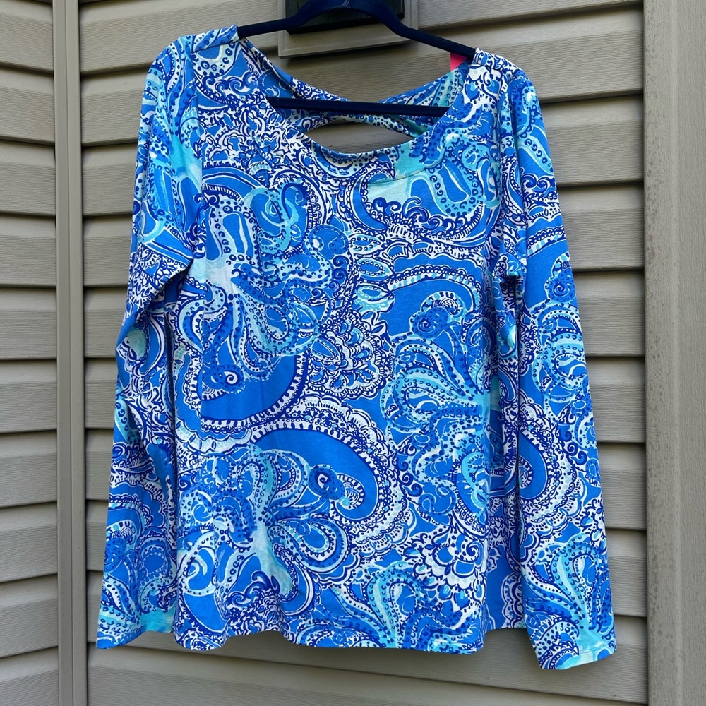 Lilly Pulitzer Tristan top shirt stretch size XL NWT MSRP 78.00